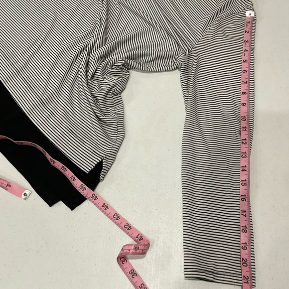 Chico's Long Sleeve Striped Tunic Black/White Sheer Trim Women’s Sz 8 Chico’s 1 - Picture 6 of 10